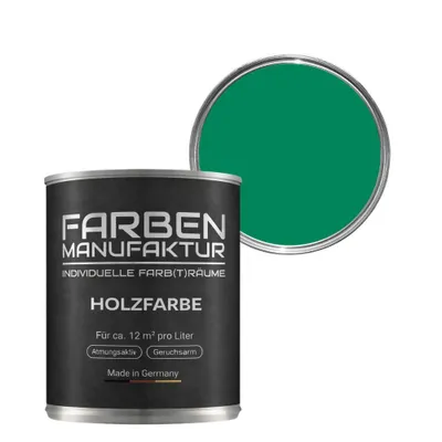 Produktbild von Farben Manufaktur Holzfarbe Wetterschutzfarbe Holzlack RAL deckend 5L - ca. RAL 6032 Signalgrun