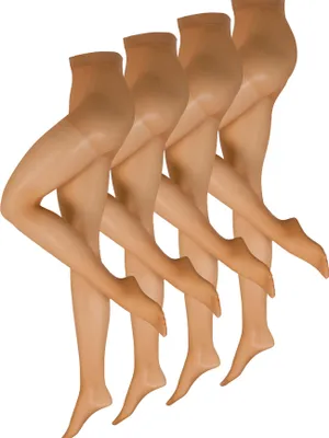 Produktbild von NUR DIE 4-Pack Fit in Form Strumpfhose 40 Den - amber - Größe 38/40 = S