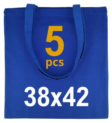 Immagine prodotto di IDEA HOME - Set di 5 sacchetti in cotone, dimensioni 38x42 cm, peso 220g - Sacchi in juta grandi - Sacchetti in tessuto