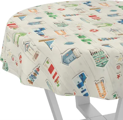 Produktbild von Tischdecke Daphne-Geometrie Weiß Rund 100cm Schnittkante