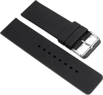 Produktbild von Minott Uhrenarmband 24mm | Silikon schwarz glatt 19650S