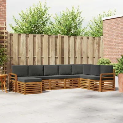 Produktbild von "Neues Produkt" Sofagarnituren - CLORIS - Terrassen-Sofa - 8 pcs - Natur und Anthrazit Massivholz Akazie - Modern Gartensofas V2158