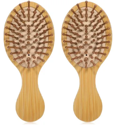 Produktbild von Haarbürste Paddelbürste Entwirrbürste - 13,9 x 6 x 3 cm - Holz - Luftkissen-Design - Für dickes, dünnes und lockiges Haar