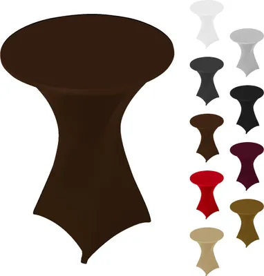 Produktbild von Stehtischhusse Stretch Braun elastischer Bistrotisch Überzug, ø 80cm