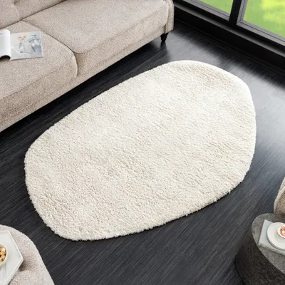 Produktbild von riess-ambiente Design Teppich ORGANIC 180x120cm creme Hochflor Indoor-Teppich organische Form Wohnzimmerteppich