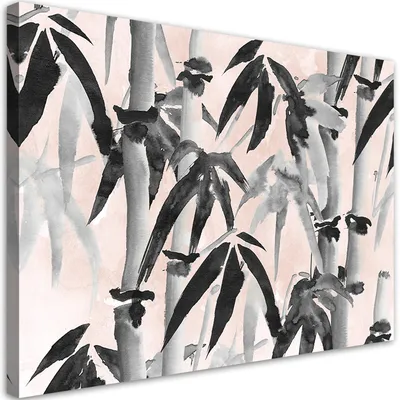 Immagine prodotto di Quadro su tela Bambù 60x40 Feeby Immagine in bianco e nero per la parete pronta per essere appesa