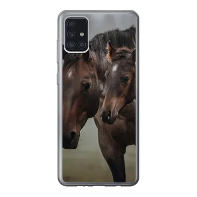 Produktbild von MuchoWow® Handyhülle Schutzhülle Hülle für Samsung Galaxy A52 5G Pferde - Nebel - Landschaft Silikon Softcase Handy Hülle - Umschlag