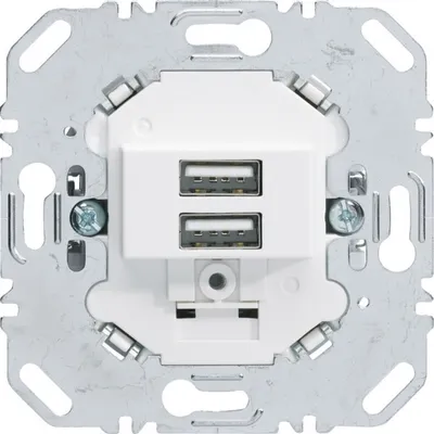 Produktbild von Berker USB-Ladesteckdose 230V 260209 2fach 3.0A Tragring eck. polarw.