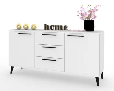Produktbild von Kommode mit Schubladen Fernsehschrank HANA 3S Weiß Matt/Weiß Matt 150cm