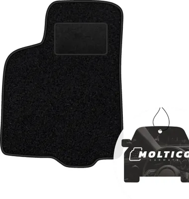 Produktbild von moto-MOLTICO Fahrer Fußmatte Auto Velours Fahrerseite Autoteppiche Schwarz Fahrermatte 1-teilig passend für Seat Cordoba I Ibiza II 1993-2001
