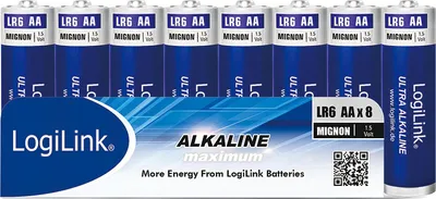 Imagen del producto de LogiLink, pila alcalina tipo AA (LR6), 1.5V, paquete de 8 unidades