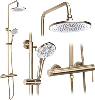 Produktbild von Duschset Rea Js-H7023Bg Gebürstetes Gold