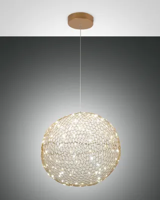 Produktbild von Fabas Luce LED Pendelleuchte Sumter Ø500mm 18W Warmweiß Gold dimmbar