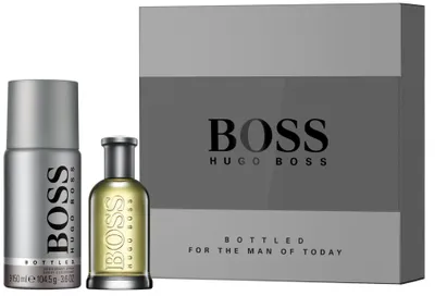 Produktbild von HUGO BOSS Bottled Geschenkset Eau de Toilette 50ml frische würziger Herren Duft Deodorant Spray 150ml