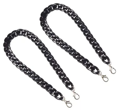 Taschenkette aus Kunstharz, 60 cm, schwarz, 2 Stück