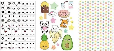 Produktbild von 3 Transferblätter für Polymer-Paste - Kawaii