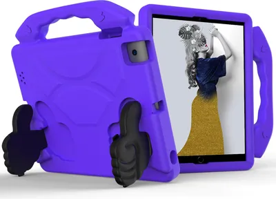 Produktbild von Kinder Schutzhülle für iPad 4/iPad 3/iPad 2 9,7", Leicht EVA-Schaum mit Griff Ständer Hülle Lila