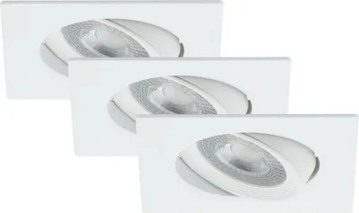 Produktbild von Briloner PRISMA LED Einbauleuchten 3er Set Weiß Eckig 5W 350lm Schwenkbar