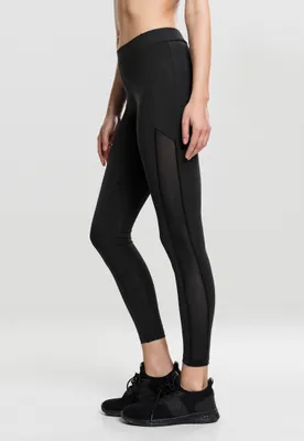 Zdjęcie produktu dla Damskie legginsy Urban Classics Ladies Tech Mesh Stripe Leggings, czarne – XS