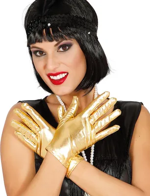 Produktbild von Kurze Handschuhe für Damen im Metallic-Look gold - Einheitsgröße
