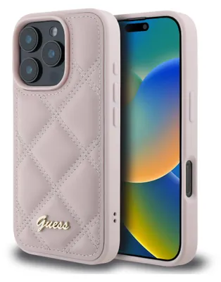 Zdjęcie produktu dla Guess Guhcp16Lpsqsqsp Iphone 16 Pro6.3 Różowy/Pink Hardcase Quilted Metal Logo