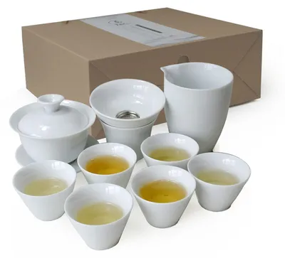 Image de Omgoods - Ensemble de tasses à thé chinoises Gaiwan en porcelaine de haute qualité