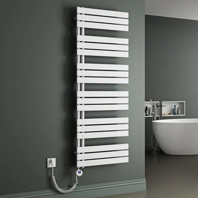 Produktbild von Mai & Mai Badheizkörper Elektrisch 159x60 cm in Weiß Seitenanschluss Handtuchheizkörper Handtuchhalter Handtuchwärmer Badheizung mit Heizstab 1000W