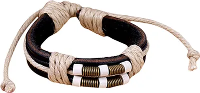 Produktbild von Armband Mehrschichtiges Punk-Stil Kunstleder Uni geflochtenes Armband für Party-Schwarz