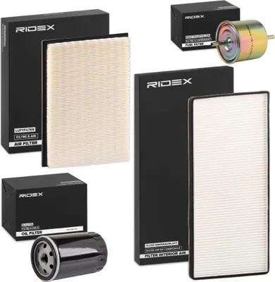 Produktbild von RIDEX Filterset Inspektionspaket Filtersatz für FORD Fiesta Mk4 Schrägheck (JAS, JBS) Puma Schrägheck Fiesta Mk4 (J3S, J5S)