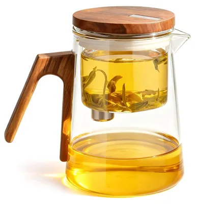 Gläserne Teekanne mit Sieb, 700 ml, Borosilikatglas, magnetischer Deckel