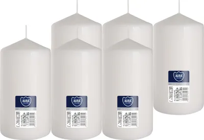 Obrázek produktu pro BISPOL cylindrická svíčka Aura 66H 15CM SW80/150 BÍLÁ 6ks.
