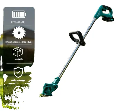 Imagen del producto de Cortacésped eléctrico, con componentes de plástico y metal de alta resistencia, dimensiones de 50 x 40 x 30 centímetros (aproximadamente 20 x 16 x 12 pulgadas). Adecuado para jardines residenciales. Batería de iones de litio de 36V. Corta hierba de hasta 2.5 centímetros de grosor