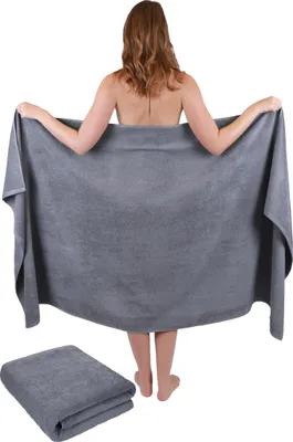 Produktbild von Betz 2-tlg. Set XXL Badetuch 100 x 180 cm DRESDEN Badetücher Saunatuch 100% Baumwolle  Farbe anthrazit
