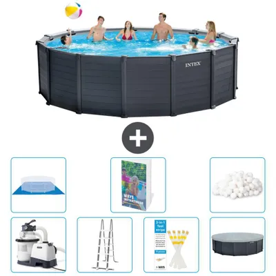 Produktbild von Graphite Panel Pool Rund - 478x124 cm - 8-teilig  S629
