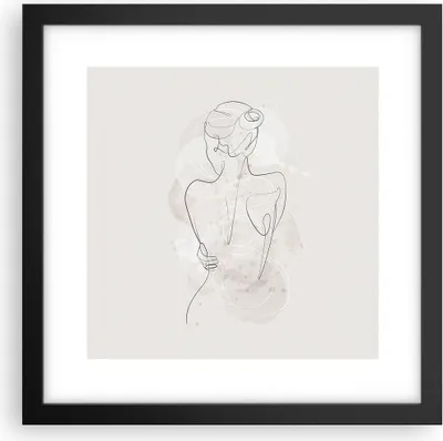 Produktbild von Gerahmtes Poster - Schwarzer Rahmen - Frau Rücken Rücken - 30x30 cm - Wand Bild - Wanddeko - Wandbilder - Kunstposter - Wandposter - Bilderrahmen - Bilder - Kunstdruck - P2BAC30x30-5090