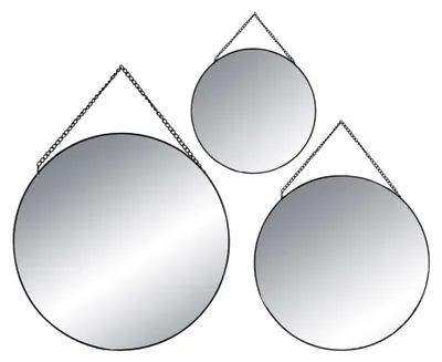 Immagine prodotto di Omgoods - Set di 3 specchi rotondi decorativi