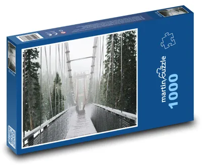 Zdjęcie produktu dla Puzzle 1000 Zimowy most w lesie - martinpuzzle
