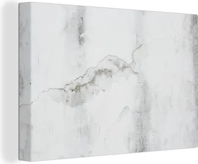 Produktbild von MuchoWow® - Leinwandbilder - Beton - Grau - Weiß, Wandbild, Wanddeko Bilder Wohnzimmer, 60x40 cm