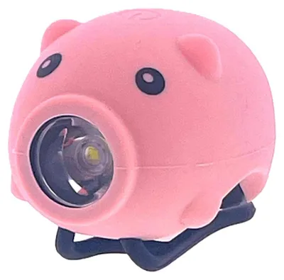 Obrázok produktu pre Pexkids prasiatko na bicykli s LED lampou USB ružová