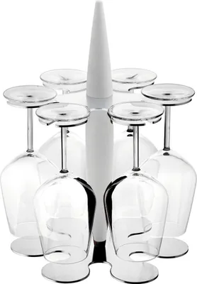 Produktbild von Legnoart Glashalter mit 6 Gläsern Weiß FH-1W