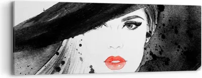 Produktbild von Bild auf Leinwand - Leinwandbild - Frau Gesicht Lippen - 90x30cm - Wand Bild - Wanddeko - Wandbilder - Leinwanddruck - Bilder - Kunstdruck - Wanddekoration - Leinwand bilder - Wandkunst - AB90x30-3916