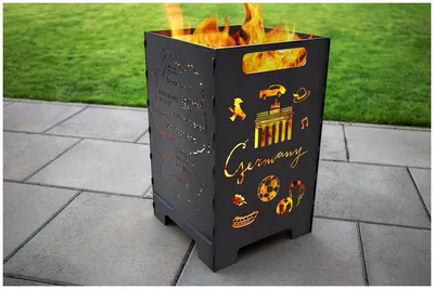 Produktbild von Deutschland Feuertonne Feuerschale Feuerkorb + Grillplatte Grillring Feuerplatte, Design:Deutschland & Grillplatte
