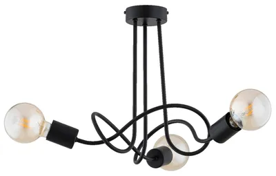 Zdjęcie produktu dla Lampa sufitowa WINGO czarna 3xE27x15W metal wym:36x41x41cm IP20 Alfa