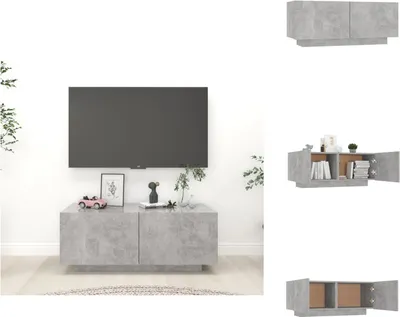 Immagine prodotto di vidaXL Mobile TV grigio cemento 100x35x40 cm materiale a base di legno - Mobili TV