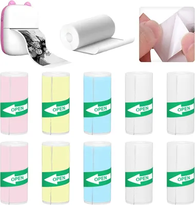 Produktbild von Thermopapier selbstklebend, 57 x 25 mm, 10 Rollen, für Pocketdrucker