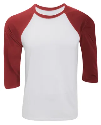 Immagine prodotto di Maglietta da baseball da uomo Canvas, maniche a 3/4 LT792 (M) (bianco/rosso)
