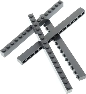 Immagine prodotto di 4x mattoncini Lego 1x16x1 nuovi grigio scuro SW Harry Potter 4210783 2465