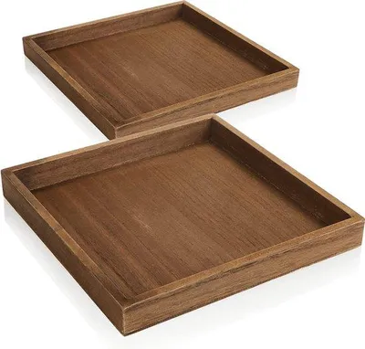 Image de Lot de plateaux de service en bois polyvalents