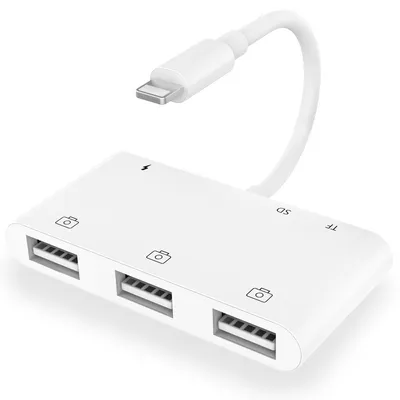 Image de 6in1 iPhone iPad vers kit adaptateur USB pour appareil photo flash vers câble adaptateur USB OTG (THT-011 +)