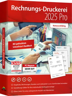 Immagine prodotto di Stampa fatture 2025 Pro - Nessun abbonamento - Fattura elettronica ZUGFeR - PC DVD-ROM